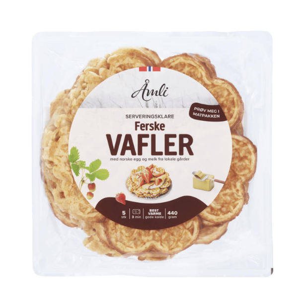 Pre-Cooked Waffles 5 pcs - Vafler Stekte 5stk 440g Åmli